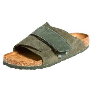 Birkenstock Kyoto Suede Leather Slide Sandals in Thyme, size EU 41